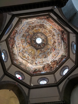 The inside of the Florence Duomo, built by Filippo Brunelleschi. He refused to tell anyone how he built it, to protect his work and prevent others from copying it. Entire theses have been written by architecture PhDs trying to replicate thos fifteenth century work